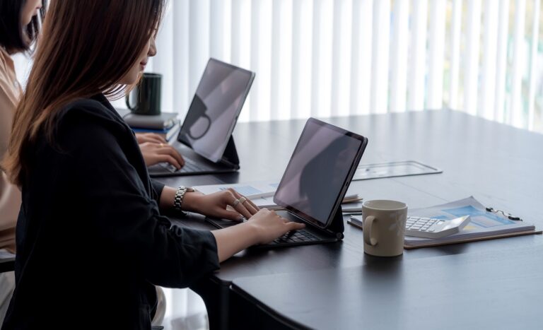 CGV - Image of businesswoman working meeting using tablet at the office.